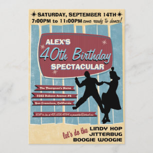 40s inbjudan till Swing Dance Party