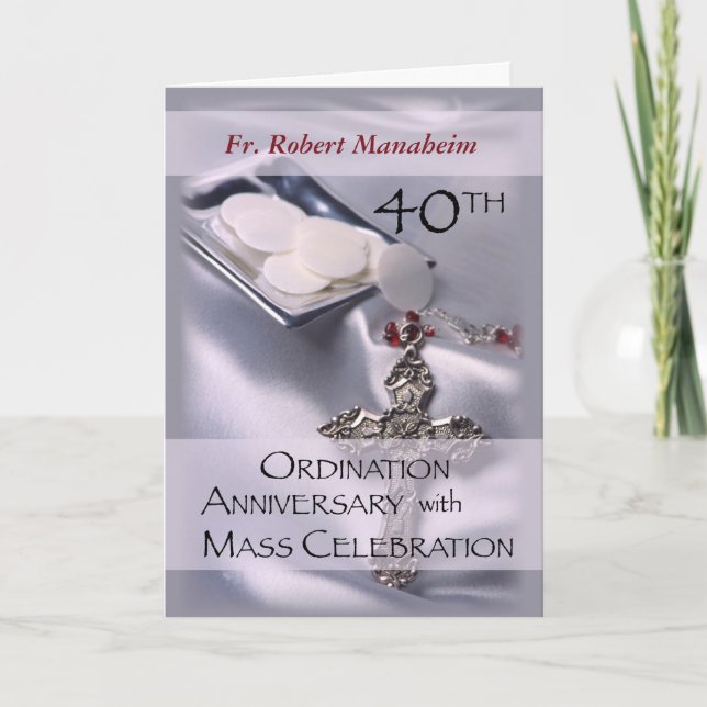 40th Årsdag av prästvigninginbjudankor Inbjudan (Framsida)