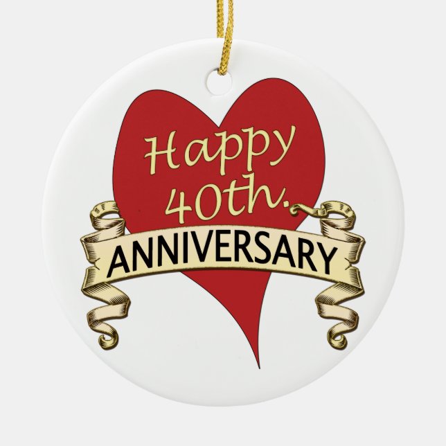 40th. Årsdag Julgransprydnad Keramik (Framsidan)