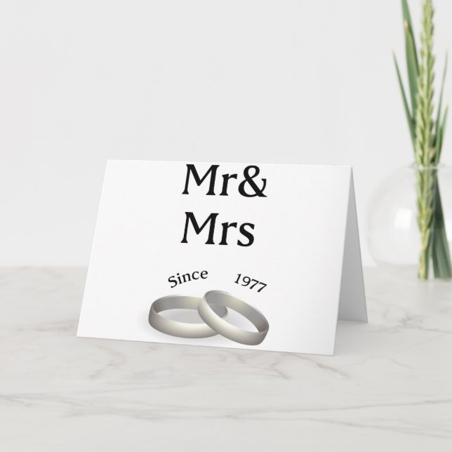 40th årsdag som matchar Herr Och Fru Efter 1977 Kort (Framsida)