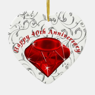 40th årsdaggåvor för billigt, Rubydesign Julgransprydnad Keramik
