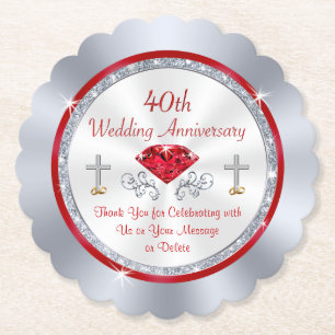 40th Årsdagparty favors, billigtunderlägg Underlägg Papper