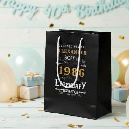 40th Birthday 1986 Add Name Legend Black Gold