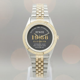 40th Birthday 1986 Elegant Black White Chic Armbandsur