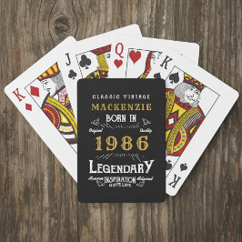 40th Birthday Born 1986 Legend Black Gold Casinokort