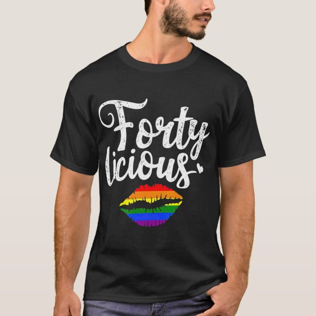 40th Birthday Gift for Gay Lesbian LGB T Shirt (Framsida)