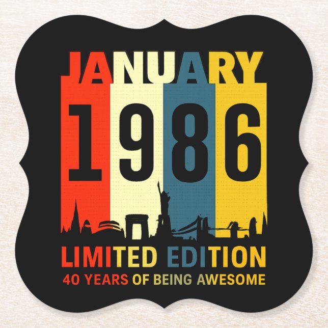 40th Birthday - Limited Edition Underlägg Papper (Framsida)