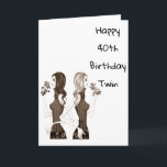 **40th** BIRTHDAY ÖNSKEMÅL TO MY **TWIN SISTER**   Kort<br><div class="desc">Om du har det lätt att vara tvilling med din syster... ..låt henne veta i dag genom att skicka henne det här Roligten födelsedagskortet till HER ***40:e BIRTHDAY*** eller ändra ålder om du behöver för att vara säker!!!!!!!</div>