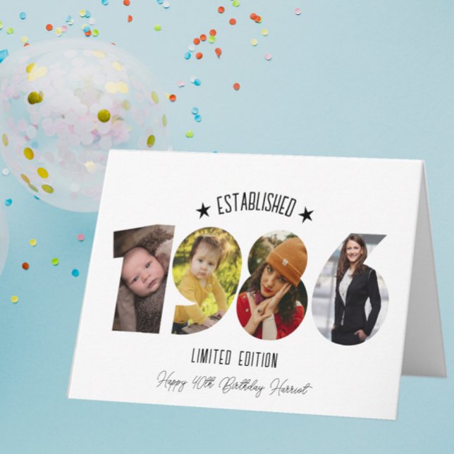 40th birthday Photo Collage established 1986 Tack Kort (Skapare uppladdad)