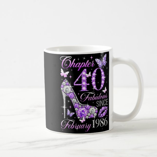 40th Birthday Queen Chapter 40 Fabulous Since 1986 Kaffemugg (Höger)