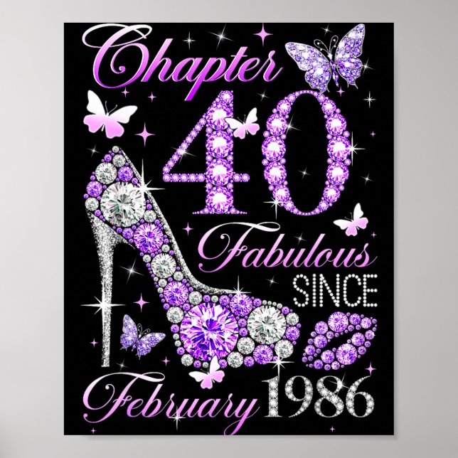 40th Birthday Queen Chapter 40 Fabulous Since 1986 Poster (Framsidan)