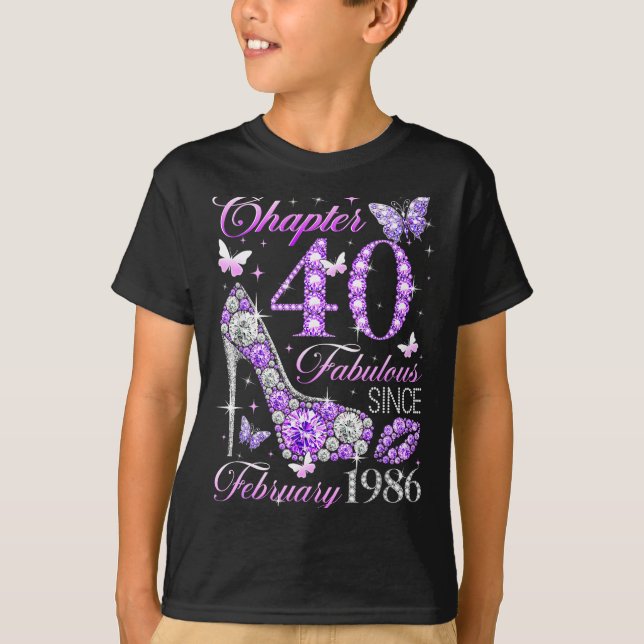 40th Birthday Queen Chapter 40 Fabulous Since 1986 T Shirt (Framsida)
