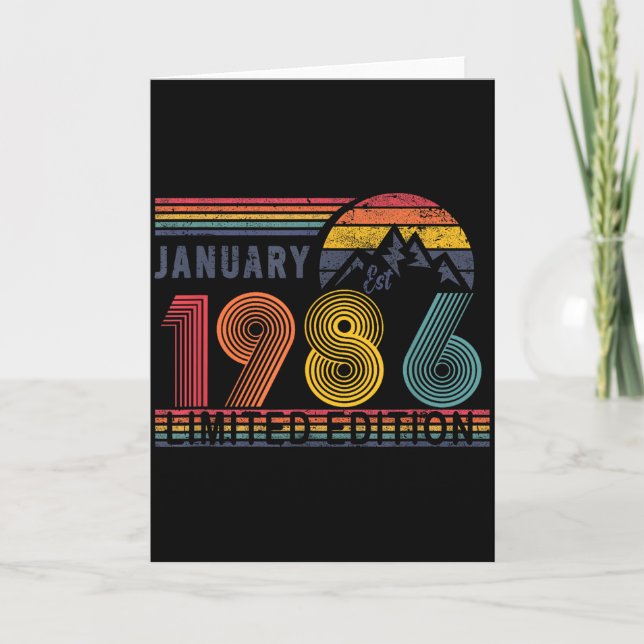 40th Birthday Retro Shirt,1986 Swea Gift January T Kort (Framsida)