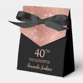40th Birthday Rose Gold Thank You Favor Box Presentaskar