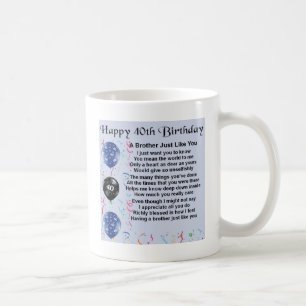 40th födelsedag för broderdikt kaffemugg