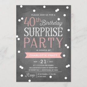 40th Födelsedag för inbjudan   för