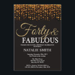 40th Födelsedag Forty och sagolikt guld- glitter Inbjudningar<br><div class="desc">40th Födelsedaginbjudan. Forty och sagolikt. Svart och guld. Guld- glitter. Vuxen födelsedagsfest. För manar eller kvinnor. Behaga klickar "skräddarsy den" knäppas och använder vårt designverktyg för att ändra denna mall för mer ytterligare customization.</div>