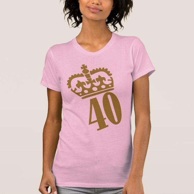 40th födelsedag - numrera - forty t-shirt (Framsida)