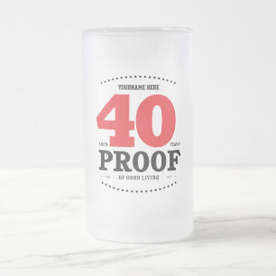 40th Födelsedag som är motståndskraftig av det Frostat Ölglas