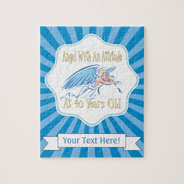 40th Födelsedagängel med en inställning Pussel (Vertikal)