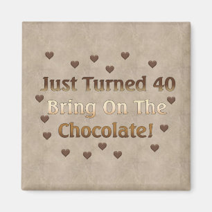 40th Födelsedagen betyder choklad Magnet
