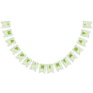 40th Födelsedagen numrerar mönstergrönt och vit Vimplar