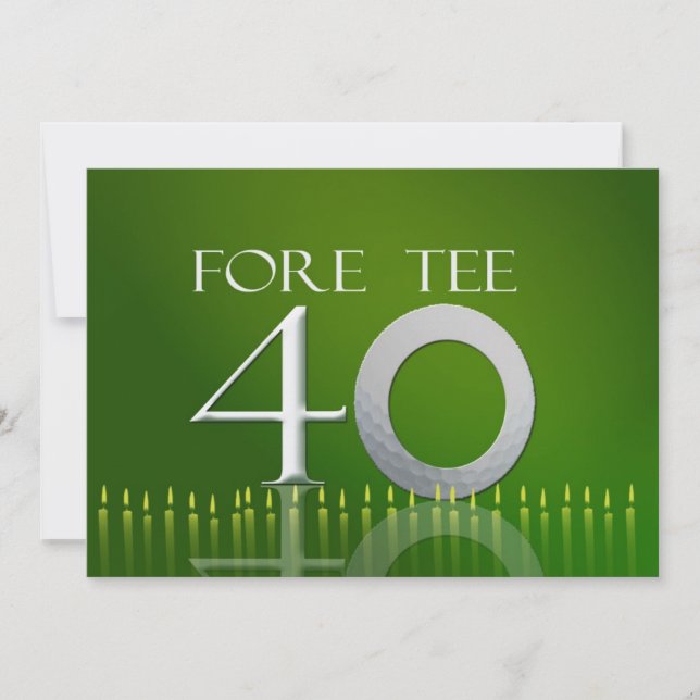 40th Födelsedagfirandeinbjudan - golf Inbjudningar (Framsida)