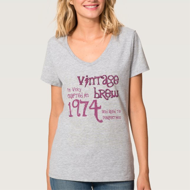 40th Födelsedaggåva 1974 eller NÅGON ÅR T-shirt (Framsida)