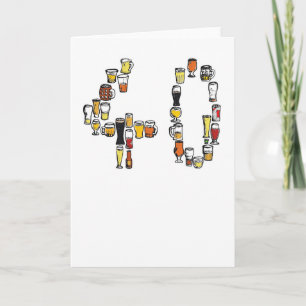 40th födelsedagkort, ölkort kort