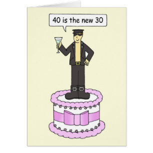 40th Födelsedagman i läderfun. Hälsningskort