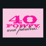 40th Födelsedagsfest inbjudan för kvinnor<br><div class="desc">40th Födelsedagsfest inbjudan för kvinnarosor 40 och sagolikt! design. Flickaktigtdesign för årig kvinna forty. Fyrtionde partyinbjudan.</div>