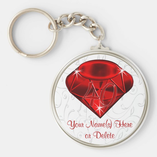 40th födelsedagsfestfavörer för billig personlig nyckelring (Framsidan)