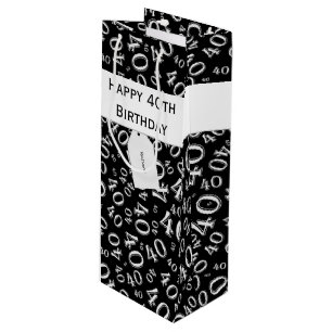 40th Födelsedagsvarten/vit numrerar mönster (W)