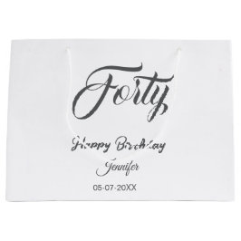 40th forty letterbirthday add name date year gray 