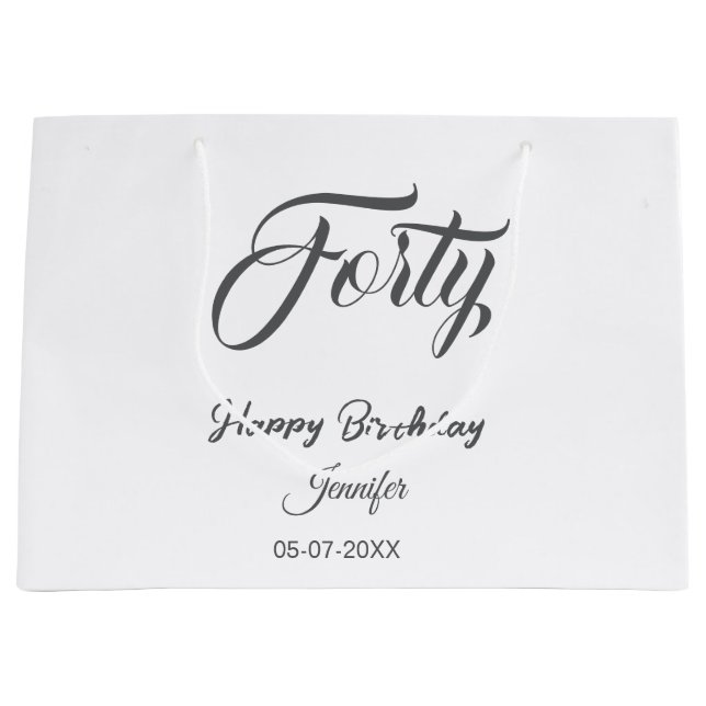 40th forty letterbirthday add name date year gray  (Framsidan)