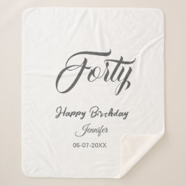 40th forty letterbirthday add name date year gray 
