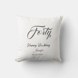 40th forty letterbirthday add name date year gray  kudde