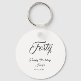 40th forty letterbirthday add name date year gray  nyckelring