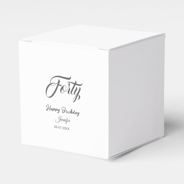 40th forty letterbirthday add name date year gray  presentaskar (Framsidan Sidan)