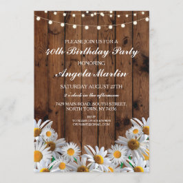 40th Inbjudan för ljus för födelsedagsfestdaisy