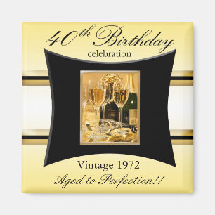 40th partyfavör för vintage 1972 magnet