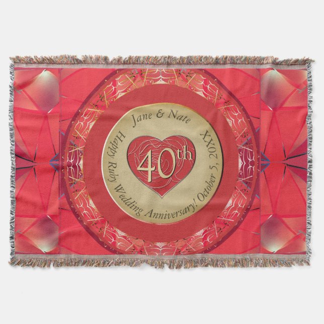 40th Ruby Anniversary Throw Blanket Filt (Framsidan)