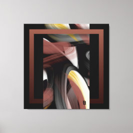 40x40" Trend Abstract Art Black White Powdery Canvastryck