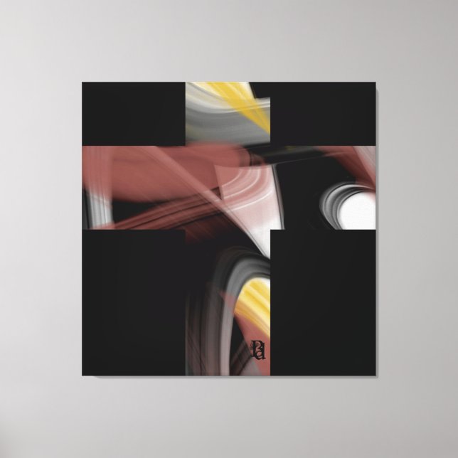 40x40" Trend Abstract Art Black White Powdery Canvastryck (Framsida)