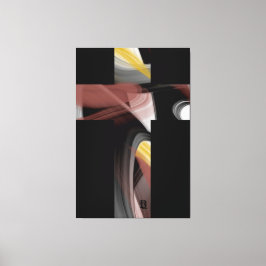 40x60" Trend Abstract Art Black White Powdery Canvastryck