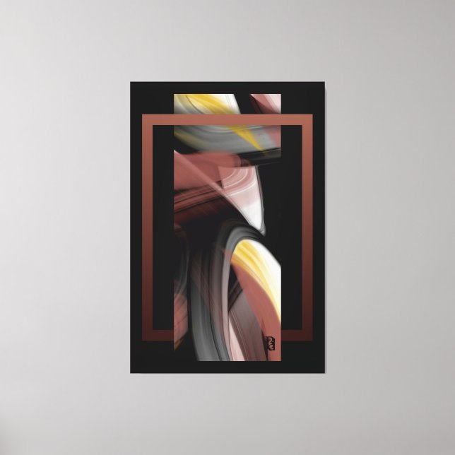 40x60" Trend Abstract Art Black White Powdery Canvastryck (Framsida)