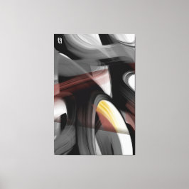 40x60" Trend Abstract Art Black White Powdery Canvastryck