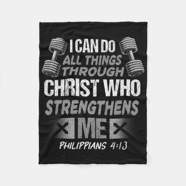 413 Christian Jesus Bodybuilding Weigh Fleecefilt (Framsidan)