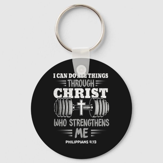 413 Christian Jesus Bodybuilding Weigh Nyckelring (Framsida)
