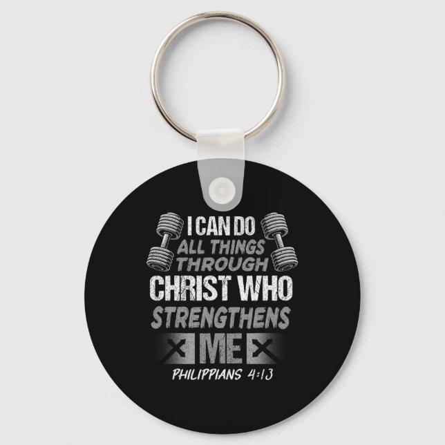 413 Christian Jesus Bodybuilding Weigh Nyckelring (Framsida)